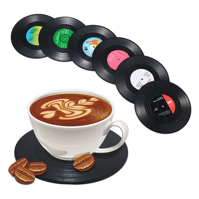 Cute Record Coasters Set For Cups or Mugs