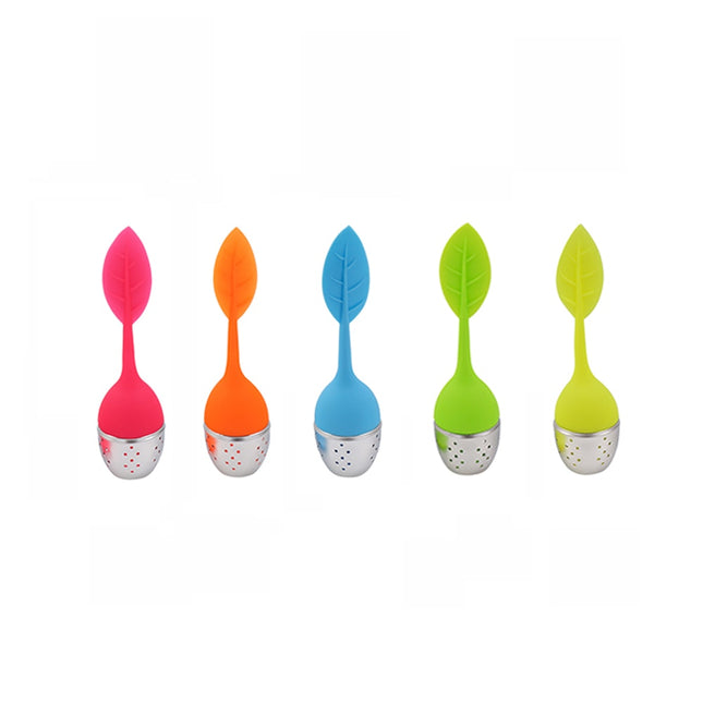 Cute Silicone Leaf Shaped Tea Infuser Food Grade Metal TeaTeapot for Tea Accessories